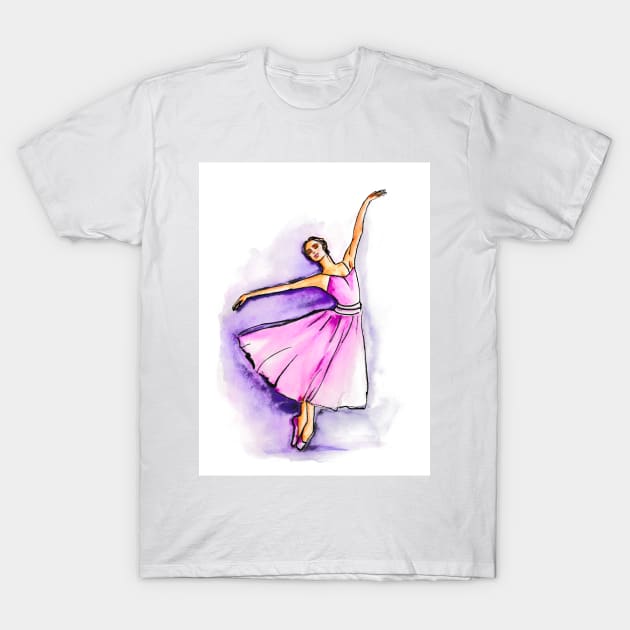 Ballerina Pink Dress T-Shirt by Svetlana Pelin